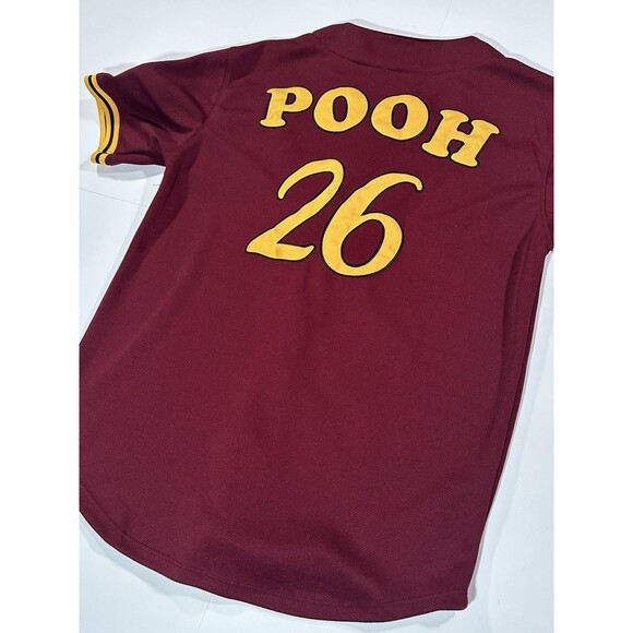 Walt Disney Winnie The Pooh Baseball Jersey XS Red Hundred Acre Wood Embroidered - Picture 10 of 11